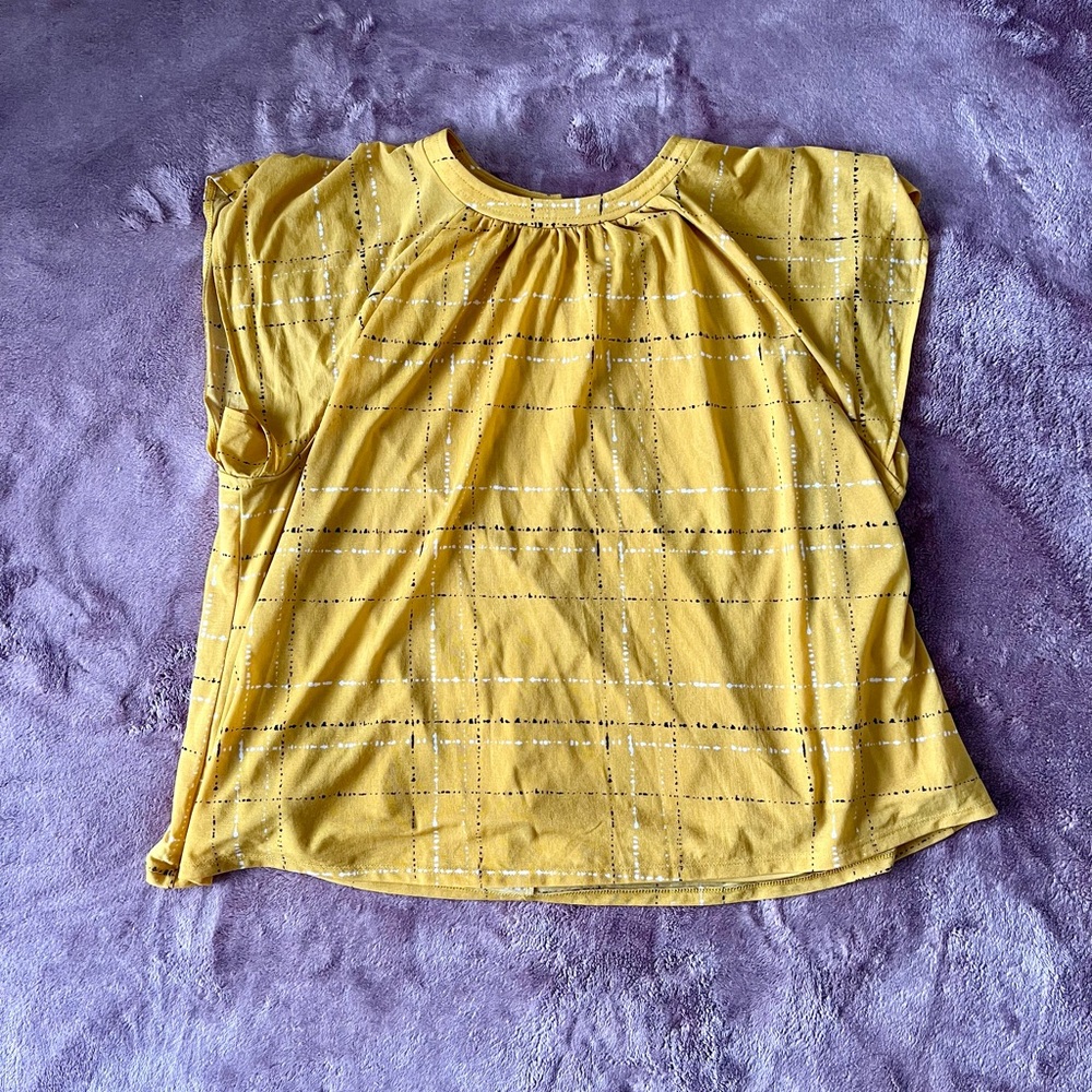 Yellow Patterned Flowy Top